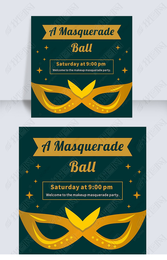 golden mask masquerade invitation letter instagram post