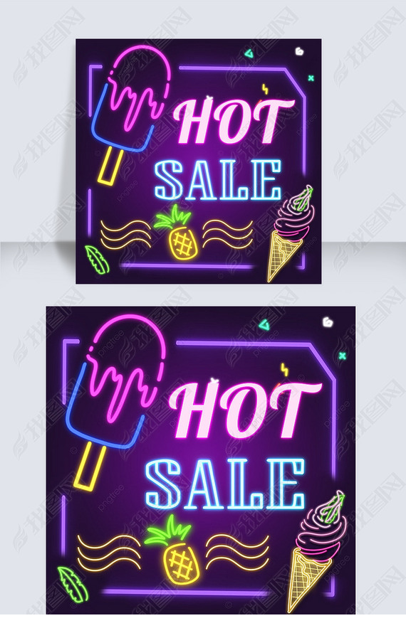 neon light effect ice cream sales contracted instagram post