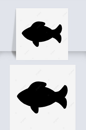 鱼剪影卡通可爱