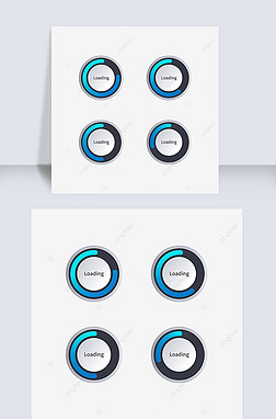 进度条加载免抠元素|科技感数据加载进度条