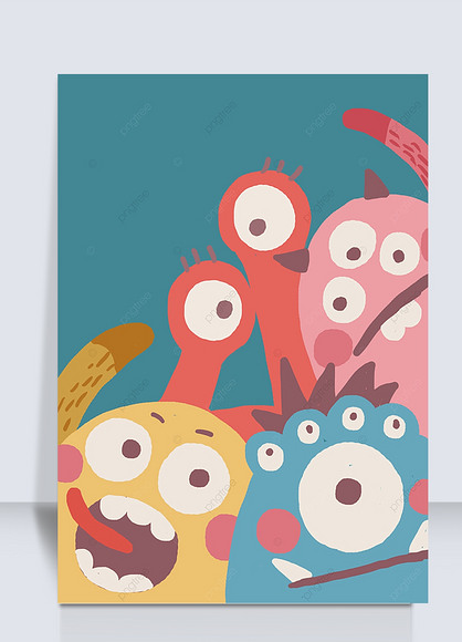 卡通搞怪小怪兽可爱背景