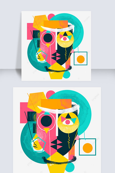 几何图案抽象艺术人脸肖像