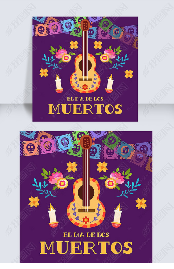 day of the dead purple and creativity social media post