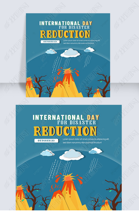 international day for disaster reduction flat volcano eruption