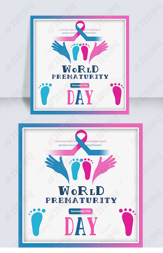 red and blue footprints world prematurity day