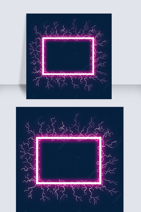 抽象闪电红色光效边框