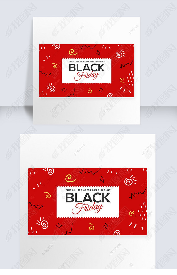 personal doodle simple cartoon black friday promotion banner