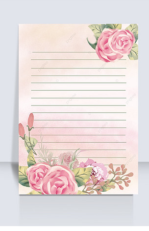 鲜艳的花卉信纸背景