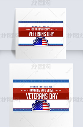 simple fashion american veterans day banner