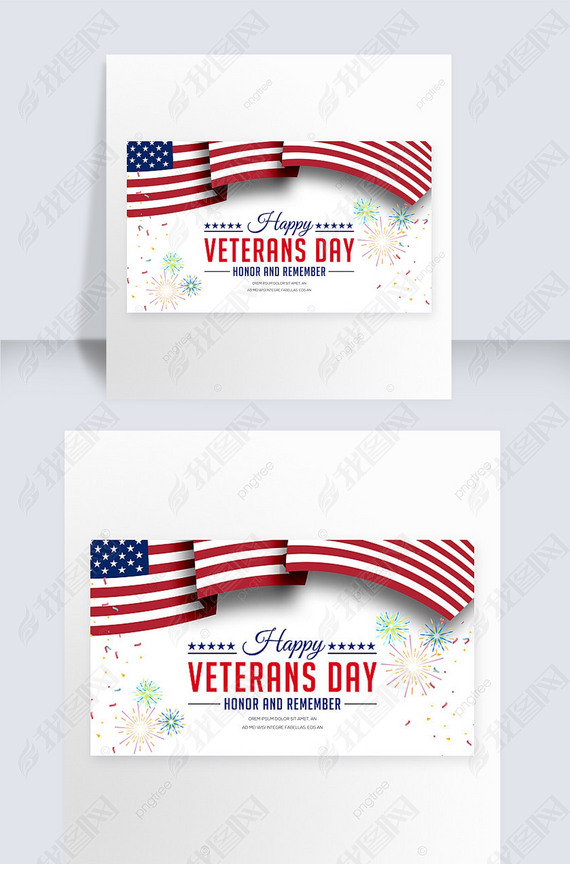 cartoon simple american veterans day festival webpage banner