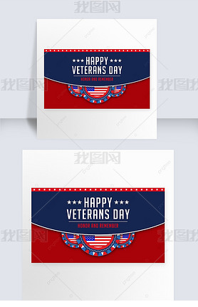 simple banner of american veterans day festival website