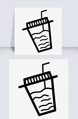 创意黑白单个涂鸦饮料奶茶