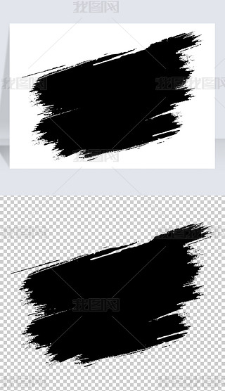 书法笔触泼墨水墨毛笔纹理墨迹笔刷矢量素材