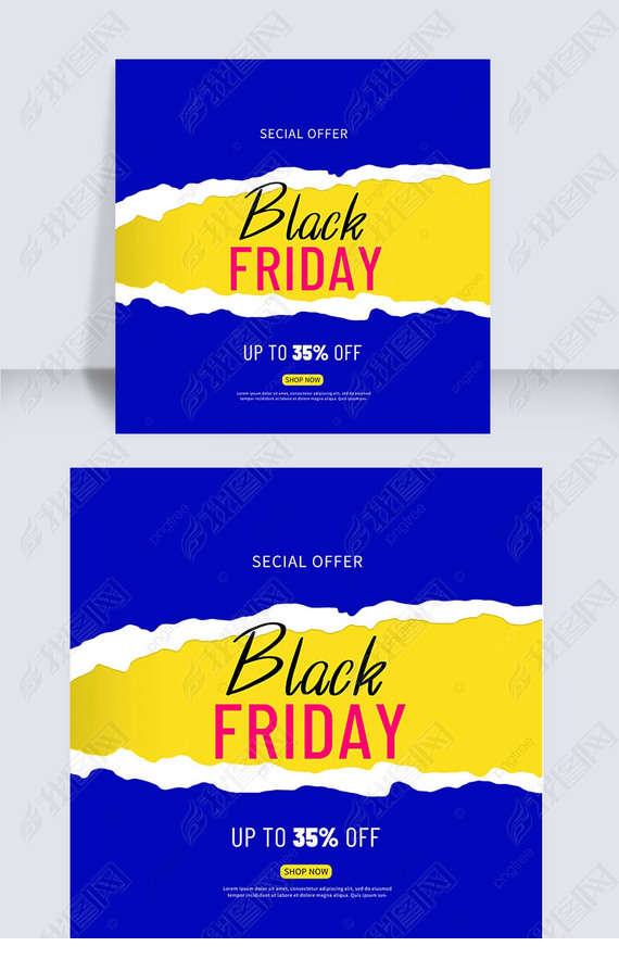 blue and yellow black friday sns