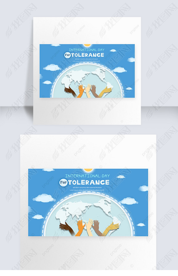 international day of tolerance banner people s arms under the earth