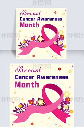 breast cancer awareness month flowers creative social media post