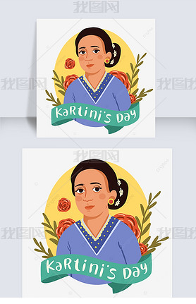 kartini day women silhouette