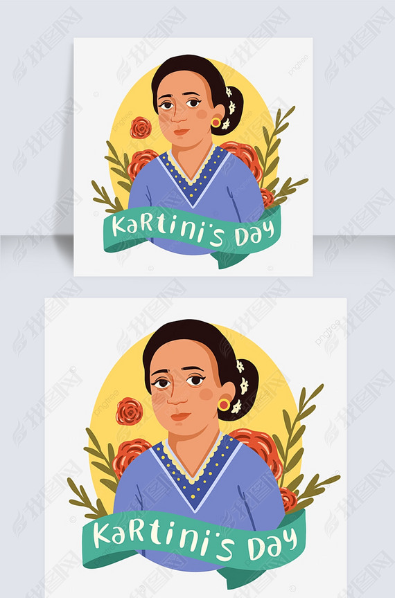 kartini day women silhouette