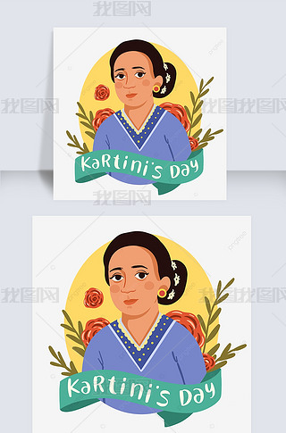 kartini day women silhouette