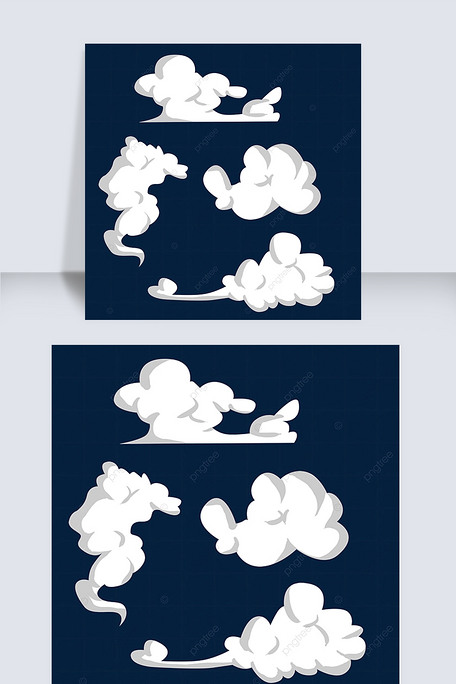 漫画风格白色烟雾云朵