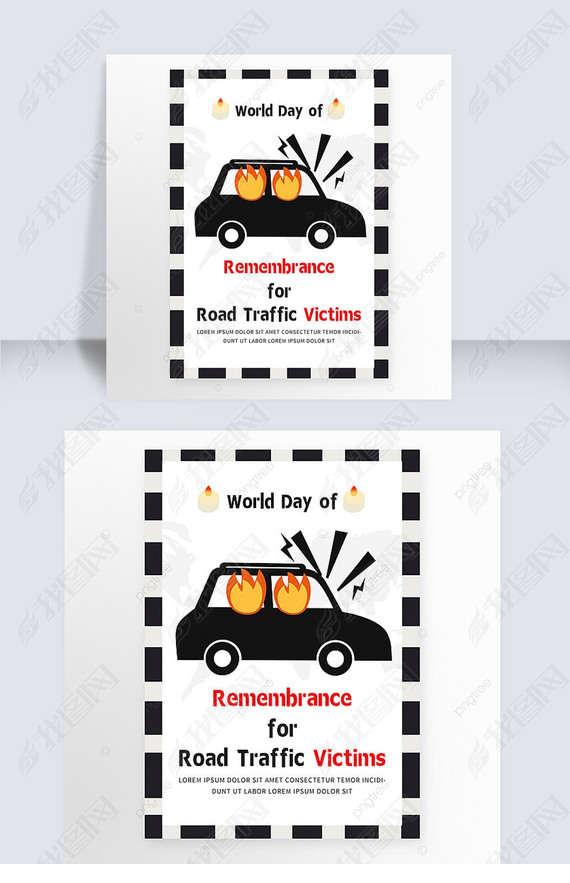 world day of remembrance for road traffic victims striped border banner