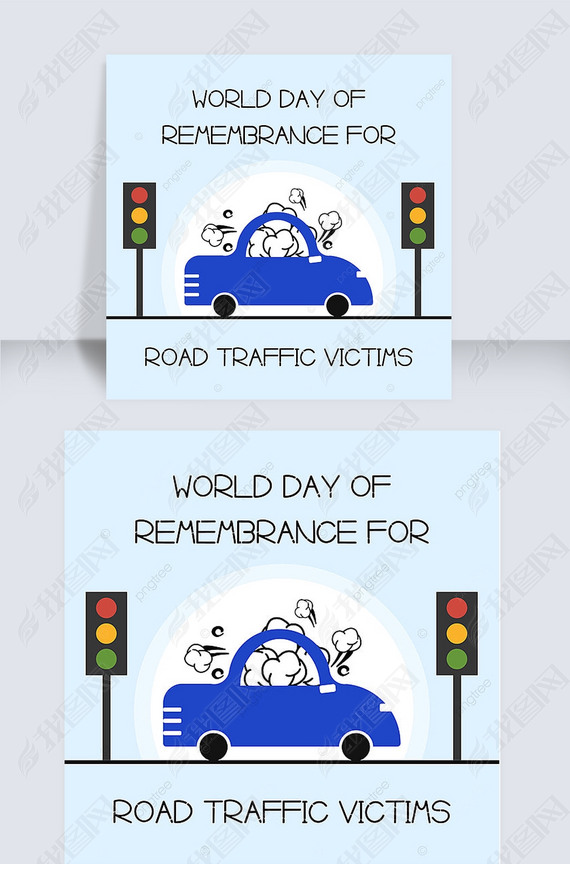 world day of remembrance for road traffic victims blue and fun social media post