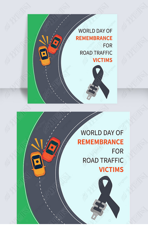 world day of remembrance for road traffic victims creative cartoon social media post