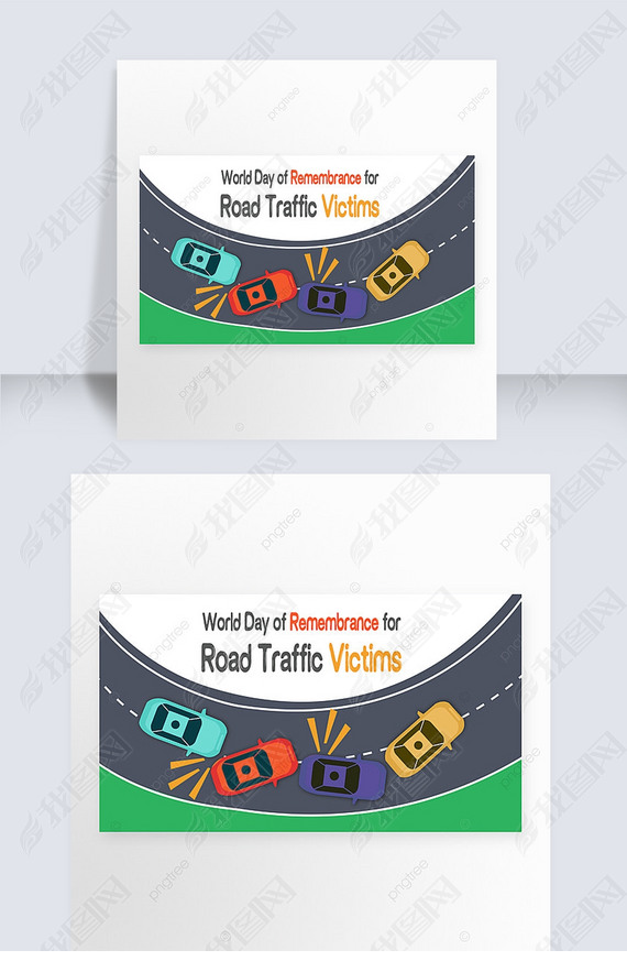 world day of remembrance for road traffic victims cartoon and creativity banner