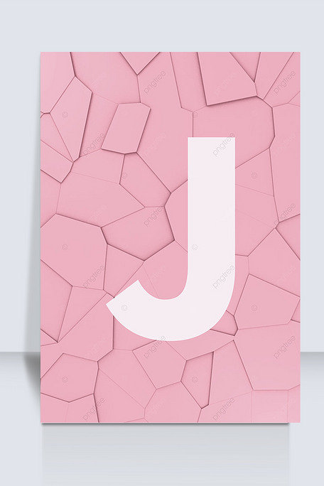 3d立体粉色j字母背景