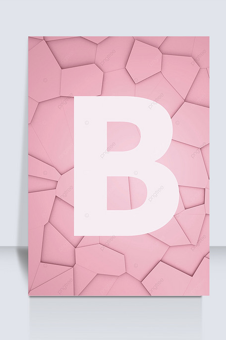 3d立体粉色b字母背景