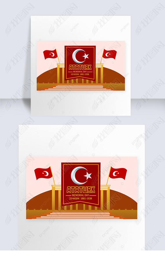 ataturk memorial day architecture moon banner