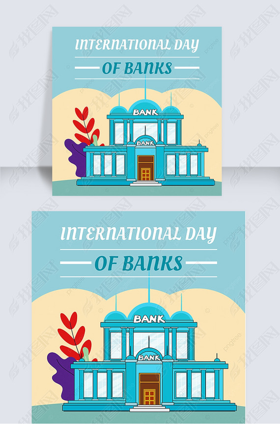 international day of banks simple creative social media post