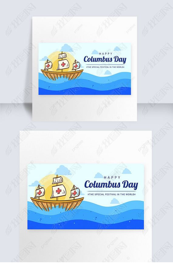 columbus day cartoon and creativity banner