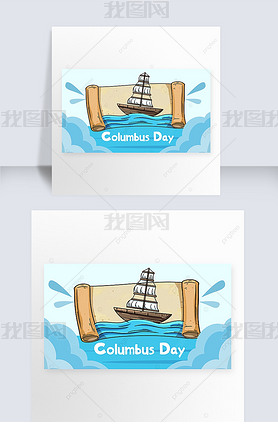 columbus day scroll and creativity banner