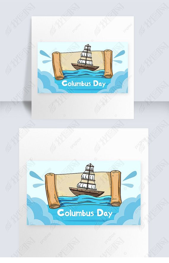 columbus day scroll and creativity banner