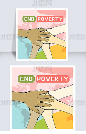 international day for the eradication of poverty hand colour