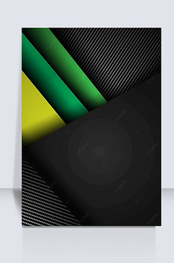 黑色直线创意背景|黄色绿色黑色立体阴影直线