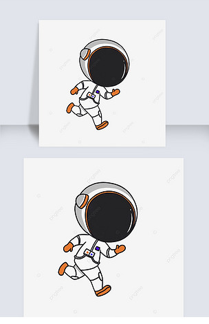 可爱宇航员奔跑银河漫步
