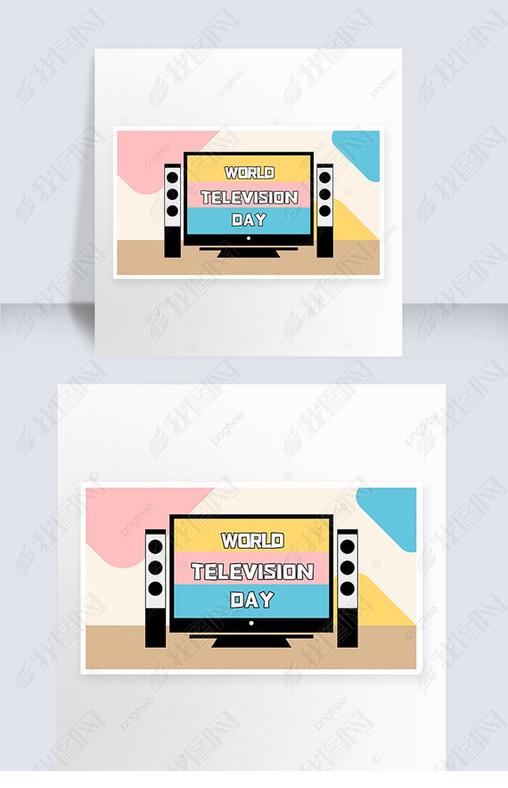 world television day color block banner