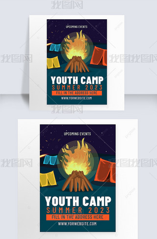 youth camp church flyer template