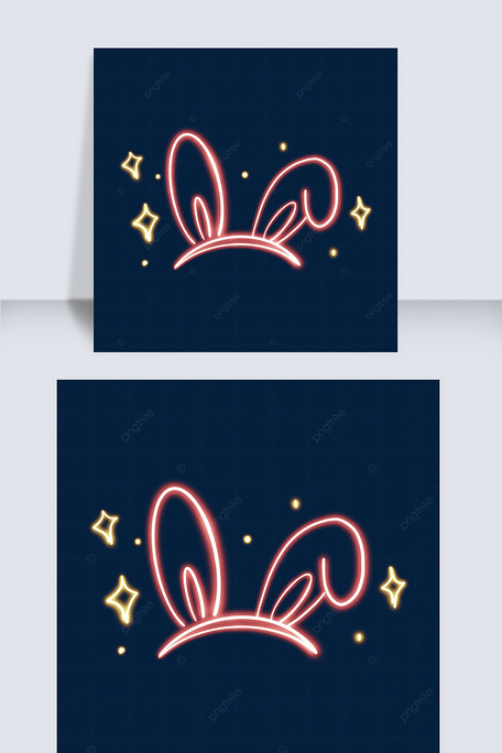 霓虹彩色兔子耳朵装饰