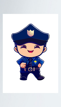 卡通保安警察矢量图元素