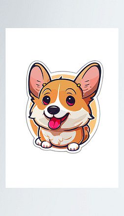 可爱赵丽颖矢量图|手绘可爱卡通宠物柯基犬狗狗