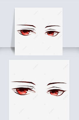 唯美男生动漫免抠元素|动漫男生人物红色眼睛