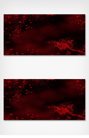 黑色背景红色血液飞溅斑点背景
