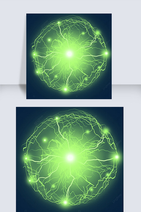 绿色闪电球光效特效
