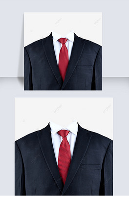 胸像黑西装白衬衫红领带摄影图