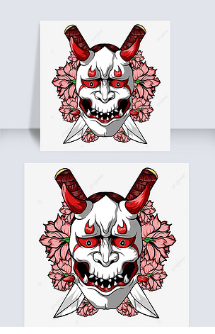 日本恶鬼汉尼娅面具白色