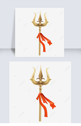 湿婆节红色丝带三叉戟