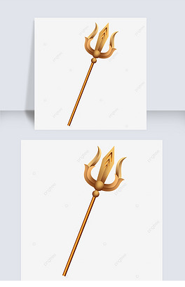 湿婆节黄色木质三叉戟